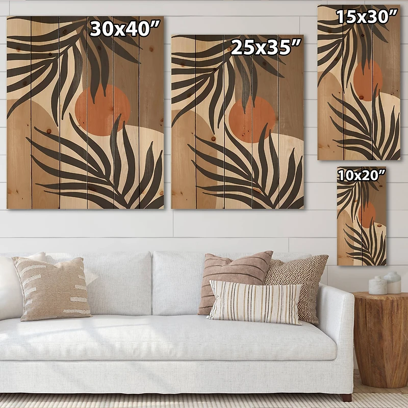 Designart - Moon & Sun Shapes In Retro Terracotta Tones III