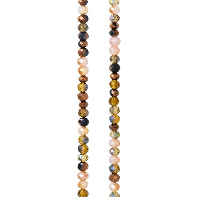 12 Pack: Amber Mix Faceted Glass Rondelle Beads, 3mm by Bead Landing™