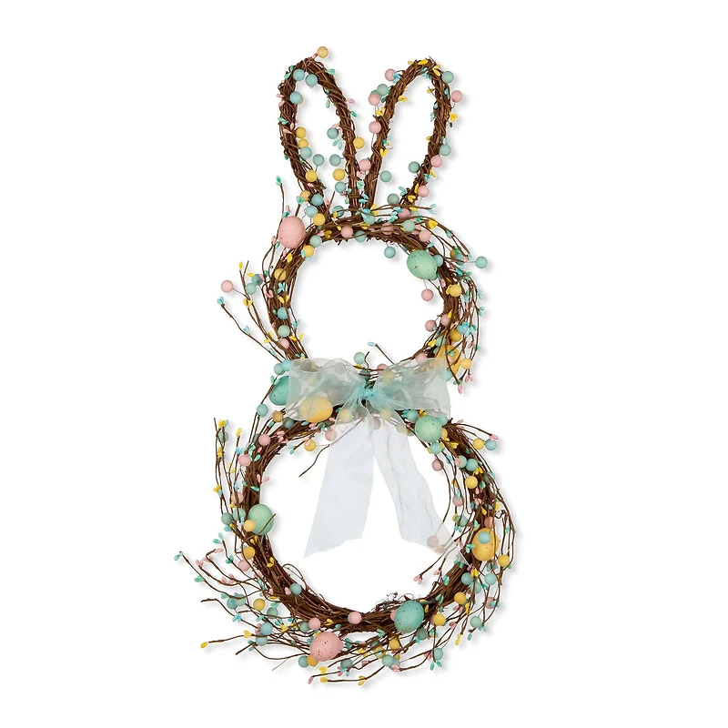Glitzhome® 24.5" Easter Bunny Wreath