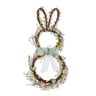Glitzhome® 24.5" Easter Bunny Wreath