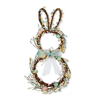 Glitzhome® 24.5" Easter Bunny Wreath