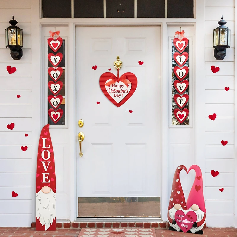 Glitzhome® 13.5" Valentine's Wooden Heart Door Hanger