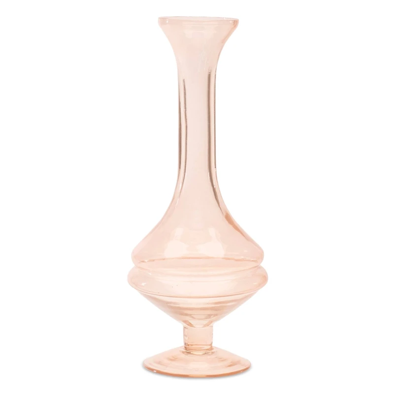 Pink Glass Stem Vase Set