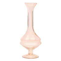 Pink Glass Stem Vase Set