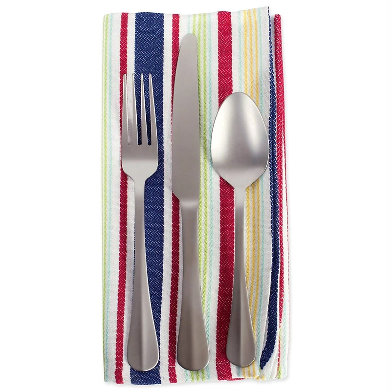 DII® Basic Primary Saturated Stripe Cloth Dinner Napkins, 6ct.