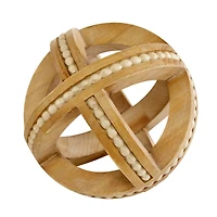 Wood Farmhouse Geometric Orb Sculpture Set