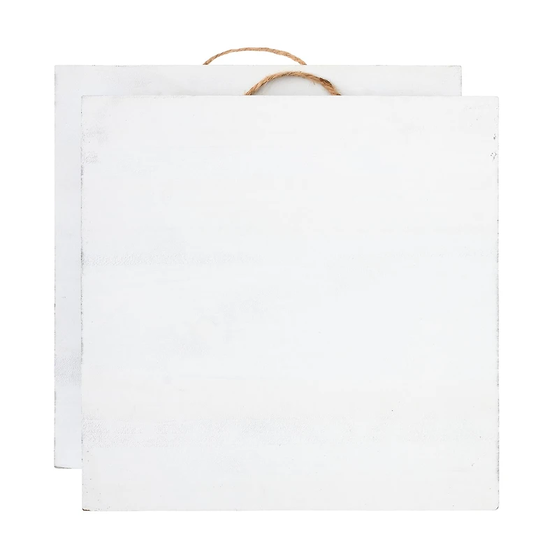 9 Packs: 2 ct. (18 total) 10" x 10" Whitewashed Wood Square Plaques by Make Market®
