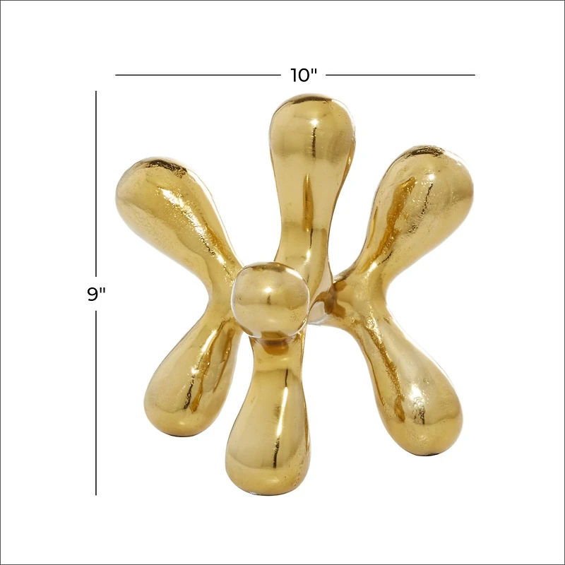 CosmoLiving by Cosmopolitan 9" Gold Aluminum Contemporary Abstract Sculpture