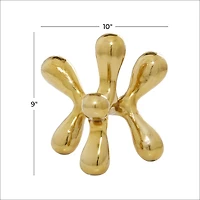 CosmoLiving by Cosmopolitan 9" Gold Aluminum Contemporary Abstract Sculpture