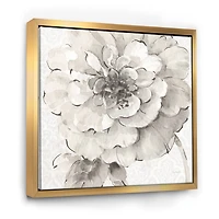 Designart - Indigold Grey Peonies I - Farmhouse Framed Canvas