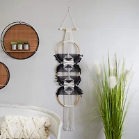 Black Fabric Bohemian Wall Decor, 13" x 1" x 67"