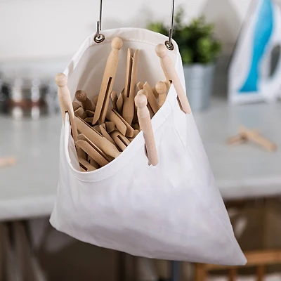 Honey Can Do White Clothespin Bag