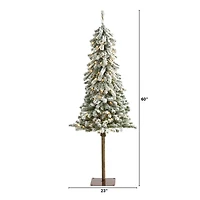 5ft. Pre-Lit Flocked Alpine Artificial Christmas Tree, Clear Lights