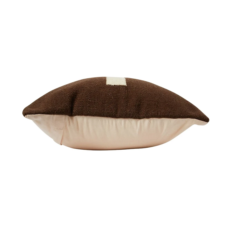 Hello Honey® Brown & Natural Swiss Cross Cotton Wool Throw Pillow
