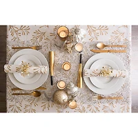 DII® 84" Metallic Holly Leaves Tablecloth