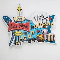 American Art Décor™ 18" Viva Las Vegas Royal Flush Metal Sign