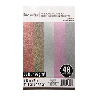 4.5" x 7" Champagne Glitter Cardstock Paper Pad, 48 Sheets by Recollections™