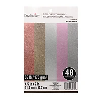 4.5" x 7" Champagne Glitter Cardstock Paper Pad, 48 Sheets by Recollections™