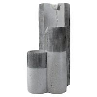 24" Gray Speckled Modern Style 3-Tier Rainfall Outdoor Water Fountain