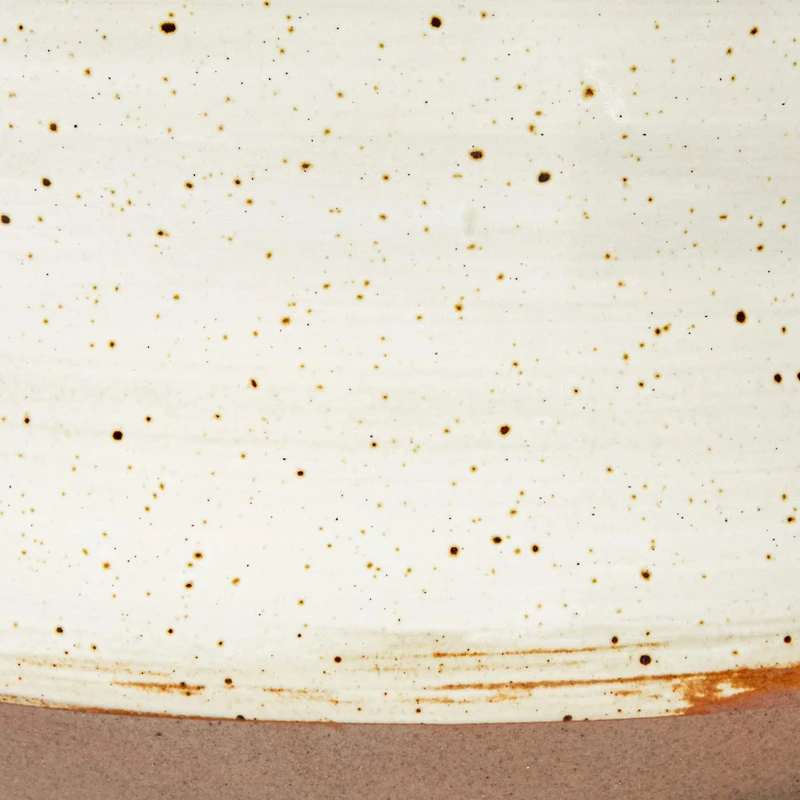 Hello Honey® 6.75" Beige Reactive Glaze Stoneware Canister with Pine Wood & Jute Handle Lid