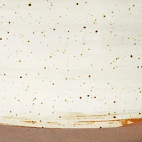 Hello Honey® 6.75" Beige Reactive Glaze Stoneware Canister with Pine Wood & Jute Handle Lid