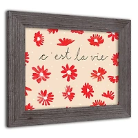 C'est La Vie Florals Wall Print in Frame