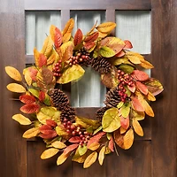 26" Leaves & Berries Twig Thanksgiving Wreath