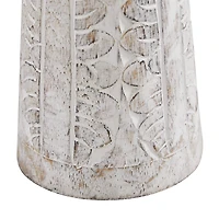 White Mango Wood Natural Candle Holder Set