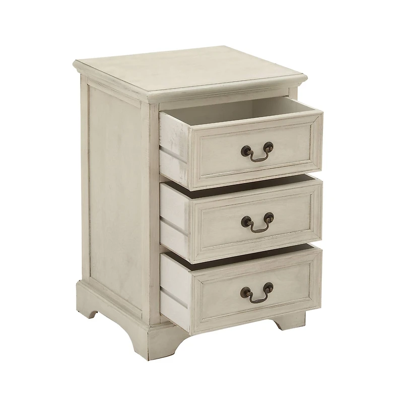 Cream Wood Traditional Accent Table, 25" x 17" x 14"