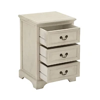 Cream Wood Traditional Accent Table, 25" x 17" x 14"