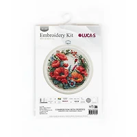 Luca-S Composition with Poppies Counted Cross Stitch Kit with Display Hoop