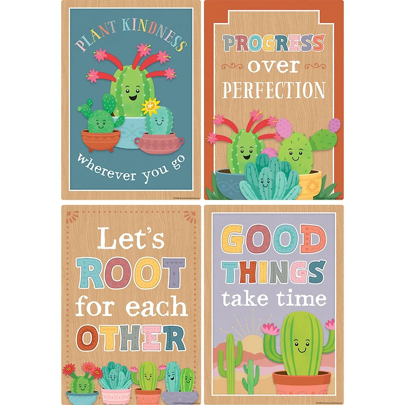 Teacher Created Resources® Happy Cactus Crew Small Positive Saying Posters Set