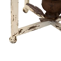 Modern Farmhouse White & Brown Metal Candle Lantern Set, 22" x 16.5"