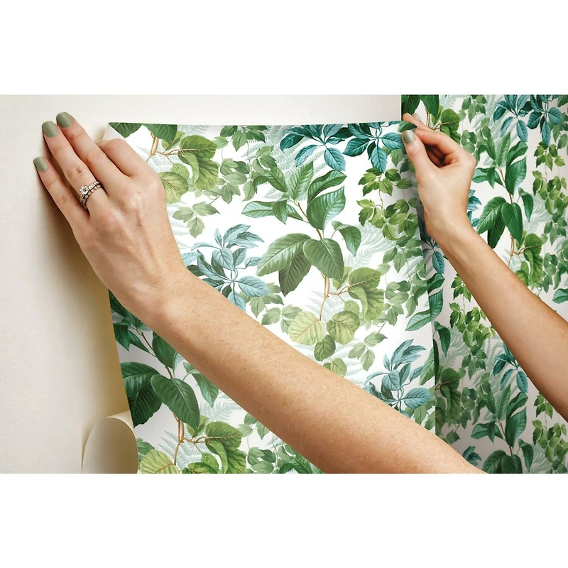 RoomMates Rainforest Leaves Peel & Stick Wallpaper