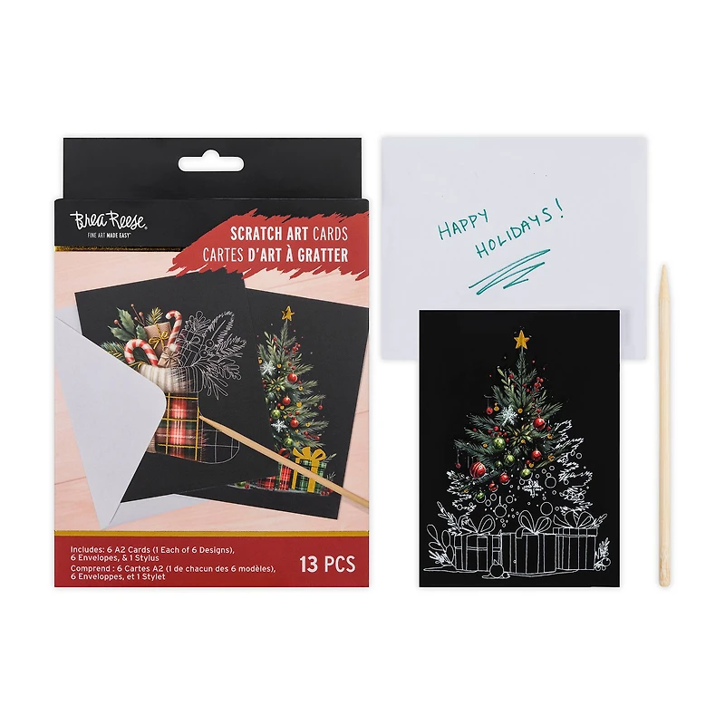 Brea Reese™ Rustic Christmas Scratch Art Card Kit