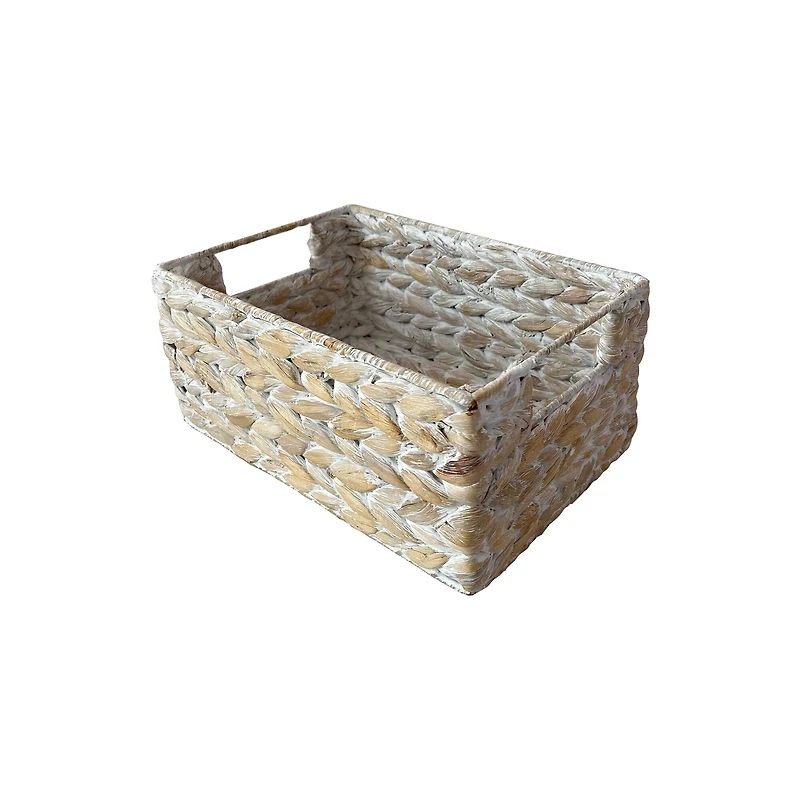 Small Whitewashed Rectangle Basket by Ashland®