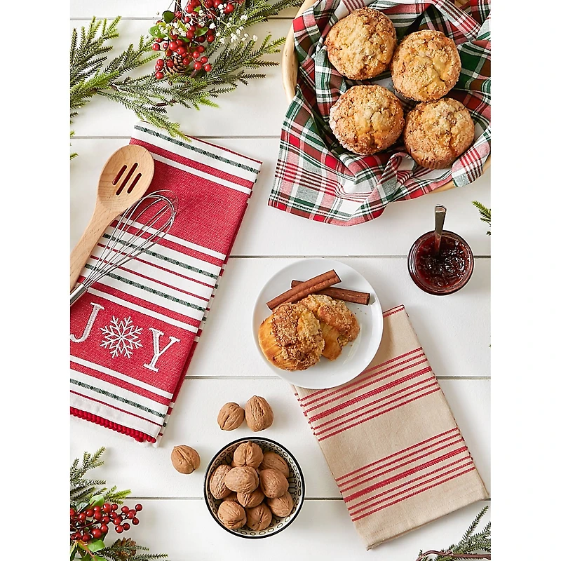 DII® Assorted Joy Snowflake Dishtowel Set