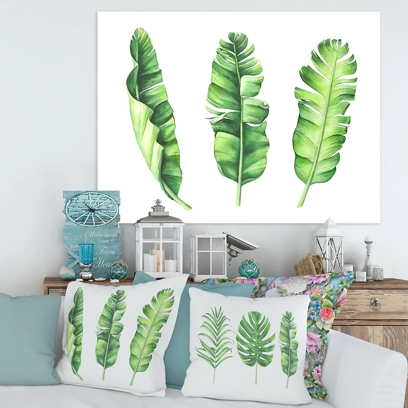 Designart - Tropical Banana Leaves Set