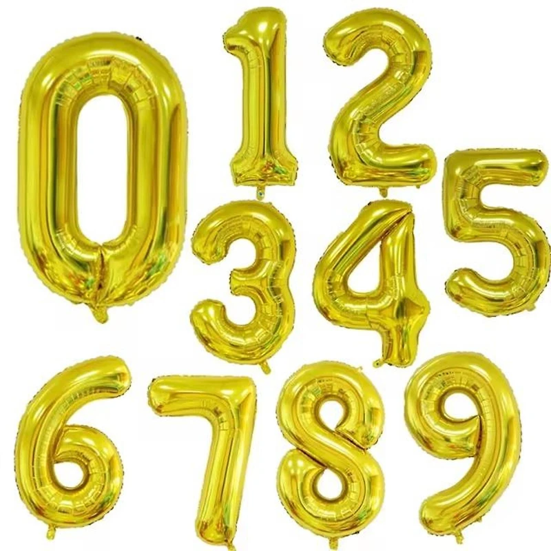 Wizardi 32" Gold Number Foil Balloon