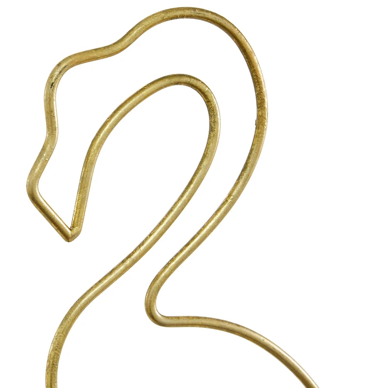 CosmoLiving by Cosmopolitan 18" Gold Contemporary Flamingo Sculpture