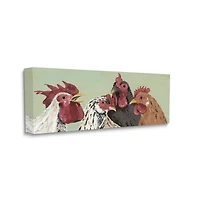 Stupell Industries Four Roosters Clucking Farm Birds over Green Canvas Wall Art