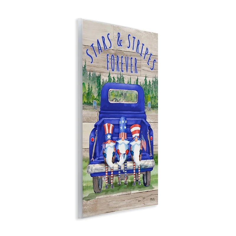 Stupell Industries Stars & Stripes Forever Americana Gnomes Wall Plaque Art