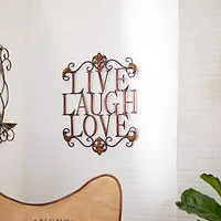 Brown Metal Live, Laugh, Love Wall Decoration