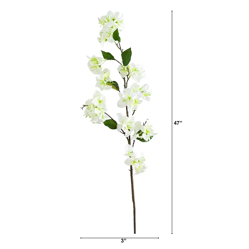 47" Cream Bougainvillea Flower Stems, 3ct.
