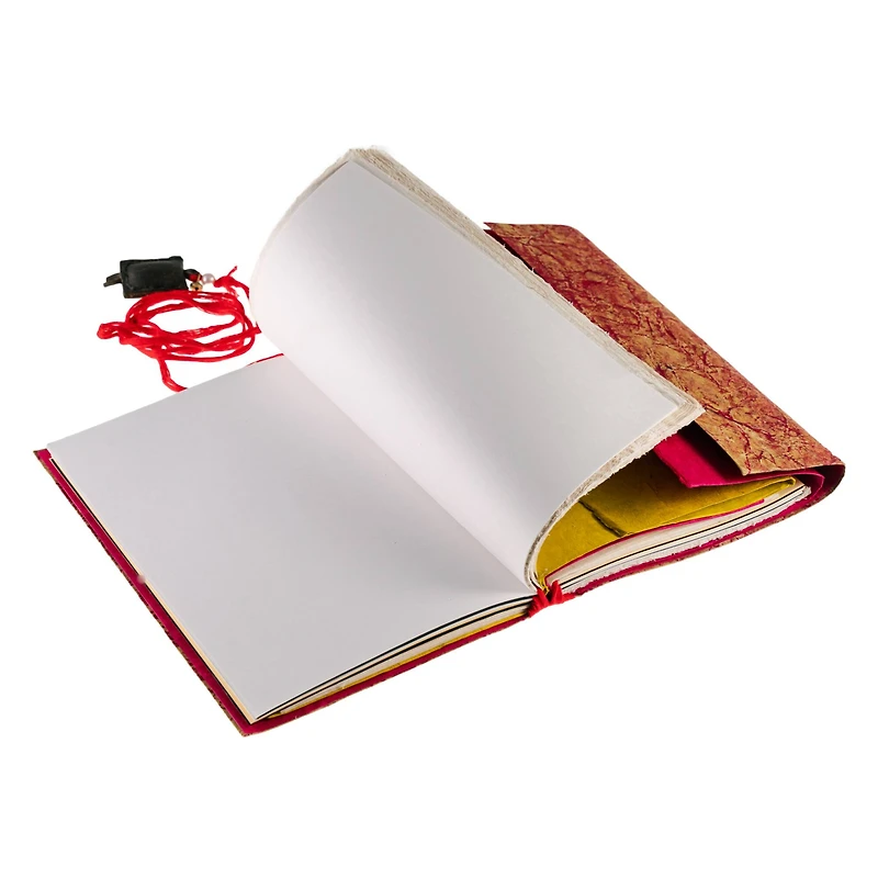 Lama Li Mixed Media Crackle Journal, 6" x 8"