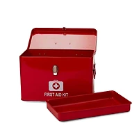 Mind Reader Red Large First Aid Kit Box With Detachable Tray & Top Handles