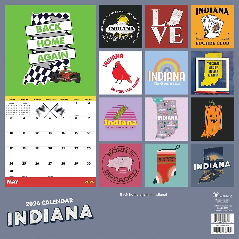 2026 Home: Indiana Wall Calendar