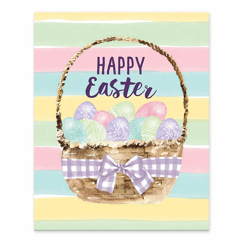 Happy Easter Basket 8" x 10" Tabletop Canvas