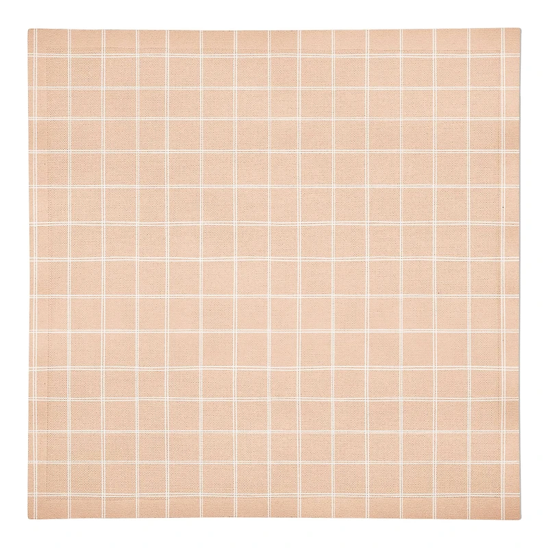 Peach Grid 10" x 10" Cotton Twill Napkin