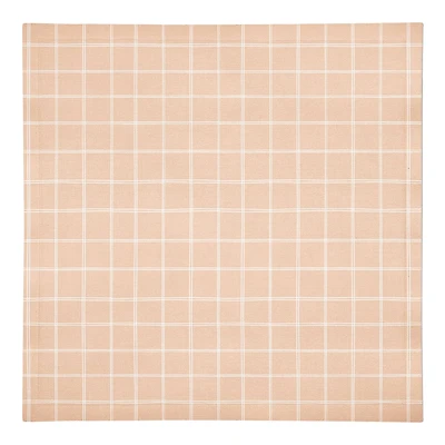 Peach Grid 10" x 10" Cotton Twill Napkin